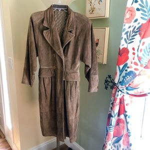 Vintage 80’s Valentino Suede Jacket Coat Dress Women’s Lined Soft Made in Italy
